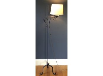 Vintage Navy Wrought Iron Floor Standing Lamp