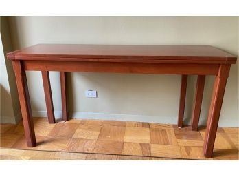 Vintage Custom Built Expandable Buffet & Dining Table, Sits Six, Folds To Half Width