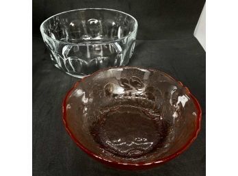 Two Ornate Glass Bowls