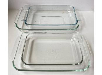 Four Vintage Pyrex Casserole Pans, One From France