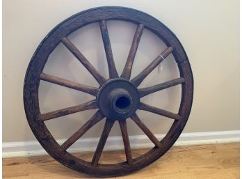 Vintage Wood And Iron Wagon Wheel 27'D