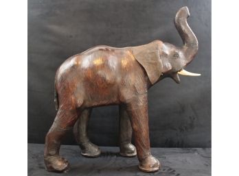 Large Leather Wrapped Elephant