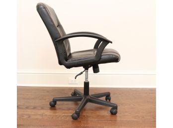 Essentials By OFM Black Padded Faux Leather Curved Arm Rest Executive Office Chair