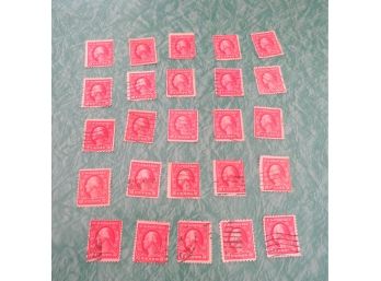 Lot Of 25 Loose  George Washington 2 Cent Red Stamps US Postage