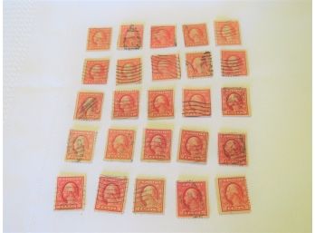 Lot Of 25 Loose  George Washington 2 Cent Red Stamps US Postage