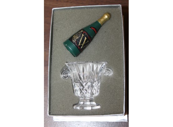 Waterford Crystal Miniature Champagne Bucket And Bottle In Box