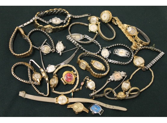 HUGE Watch Lot Of Over 25 Antique Ladies Jewelry Watches