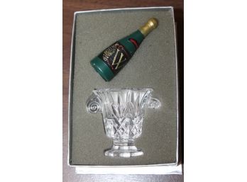 Waterford Crystal Miniature Champagne Bucket And Bottle In Box
