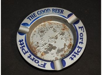 Old Fort Pitt Beer Metal Advertising Ashtray