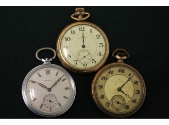 Antique Pocket Watch Lot Of Three - As Found