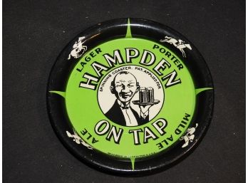 Rare Old Hampden Beer Metal Advertising Tray Rare Green