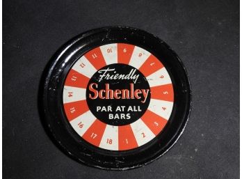 Rare Old Friendly Schenley Par At All Bars Metal Advertising Beer Tray
