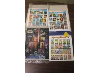 Comic Book MARVEL DC Baseball And Star Wars Collectable US Stamp Sets