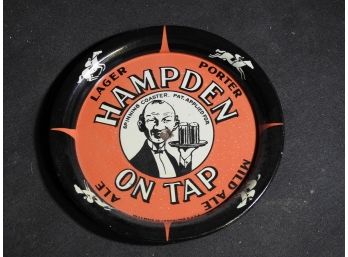 Rare Old Hampden Beer Metal Advertising Tray