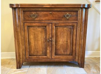 Century Solid Hardwood Buffet / Server With Hinged Flip Top And Antique Finish Brass Hardware
