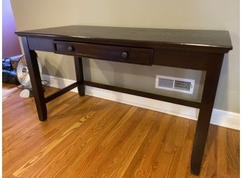 Black Solid Wood Single Drawer Console Table