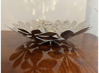 Ikea Brushed Silver Finish Petal Bowl