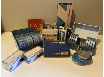 Great Bundle Of Vintage Home Movie Gear / Film / Slides And Storage Accessories