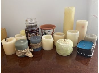 Large Bundle Of New And Used Candles - Sizes, Scents And Shapes Vary