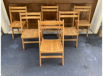 Set Of 6 Mid Century Scandinavian Design Folding Chairs