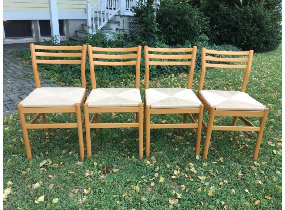 High End Modern Wooden Chairs, Tightly Woven Seats