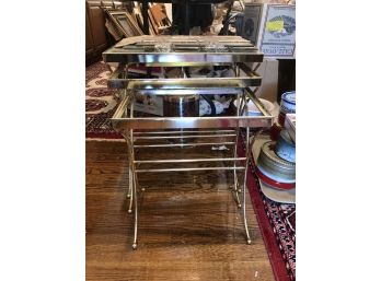 Brass Nesting Tables/glass Included
