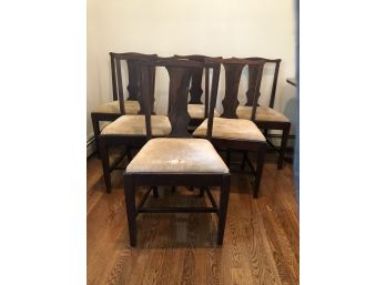 Set Of 6 Flame Mahogany T-back Chairs