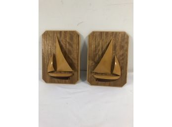 Pair Of Mid Century Ship Wall Hangings