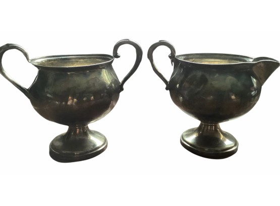 Antique Sterling Sugar And Creamer By Fisher Silversmiths