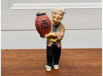 Vintage Japanese Clay Figurine By Norcrest Woman With Jug