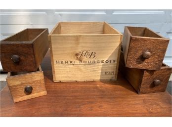 Wine Crate And Singer Sewing Drawers