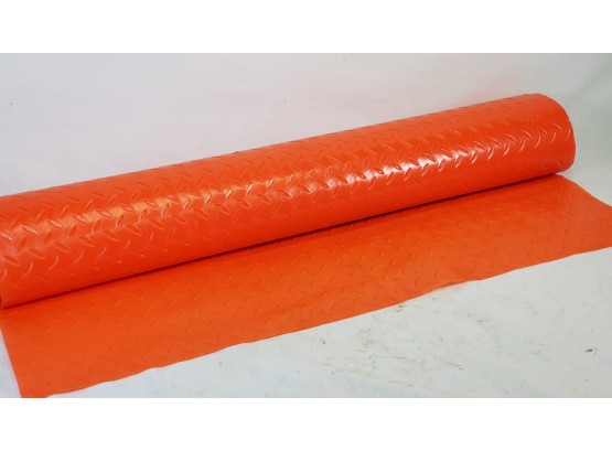 Roll Of Commercial 36' Diamond Plate Bright Orange Plastic Sheeting