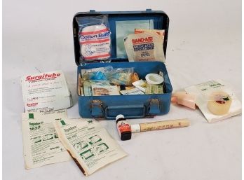 Vintage ACME Unit Mobile Industrial First Aid Kit In Metal Box