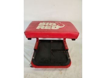 Big Red Padded Rolling Creeper Shop Seat