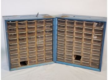 Two Vintage Metal Storage Hardware Organizer