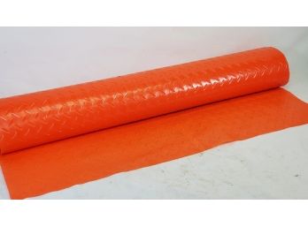 Roll Of Commercial 36' Diamond Plate Bright Orange Plastic Sheeting