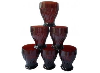 Cranberry Glass Water Glasses (Set Of 6)