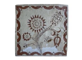 Ceramic Clay Decorative Sun & Flower Trivet / Decor