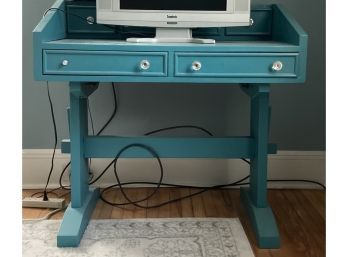 Painted Desk W/ Clear Drawer Knobs