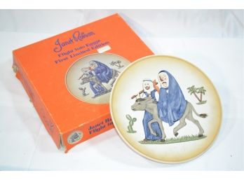 Janet Robson For Goebel Hand Painted Decorative Plate With Mary And Joseph And Baby