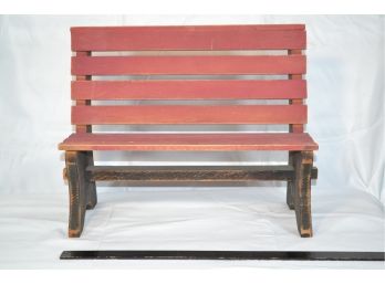 Country Chic Wooden Slatted Doll Bench