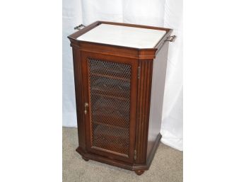Mahogany Wine Cabinet With Removable Marble Tray Top