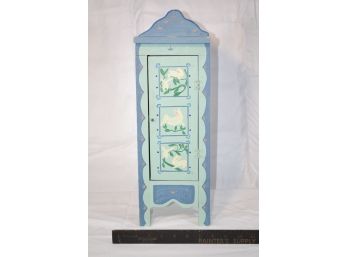 Hand Painted Rabbit Themed Wooden Doll Cabinet