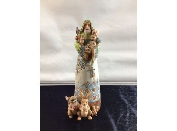 'lord, Make Me An Instrument Of Your Peace' Jim Shore Figurine Man With Woodland Creatures