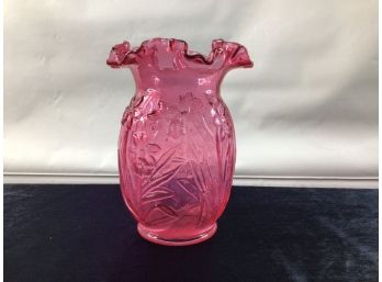 Pinkish Floral Glass Vase