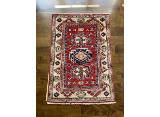 Hand Woven Afghan Rug Brown / Red