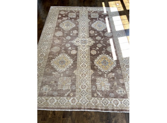 Large Oriental Rug - Brown / Gold - 8.12ft X 11.29ft