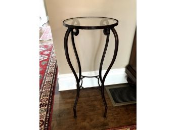 Metal And Glass Top Plant Stand