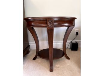 Dark Wood Oval End Table