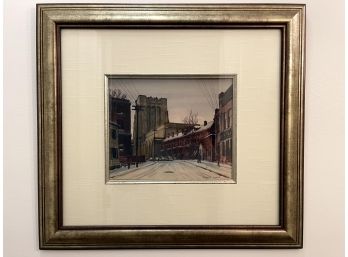 Herbert Jacob Gute  'yale Street Scene' Original Watercolor On Paper - Signed Framed Piece
